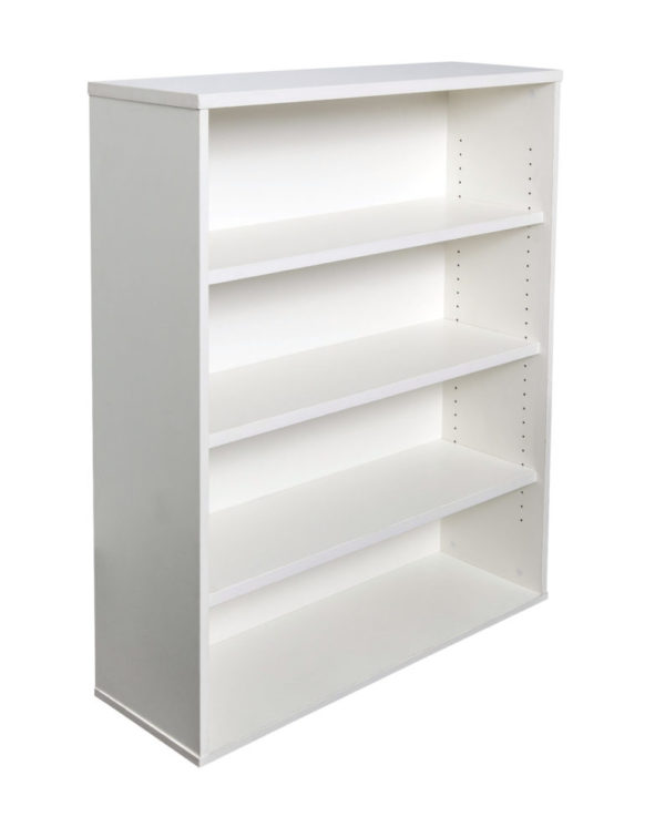 Bookcase White Melamine with 3 Shelves