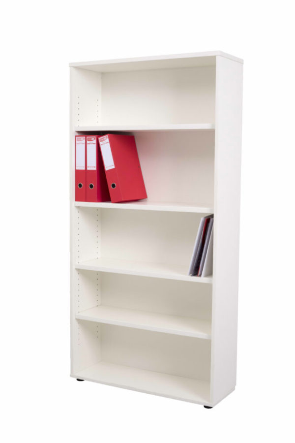 Bookcase White Melamine with 4 Shelves