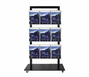 A4 Single Sided Mobile Brochure and Magazine Stand Black