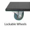 A4 Single Sided Mobile Brochure and Magazine Base with Lockable Castors Black