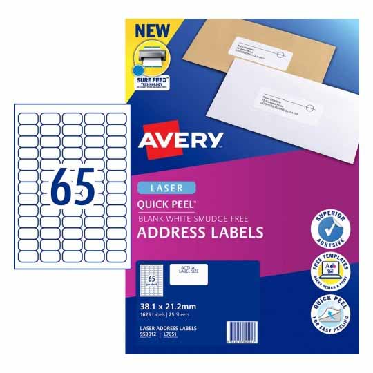 Avery L7651 Spine Label