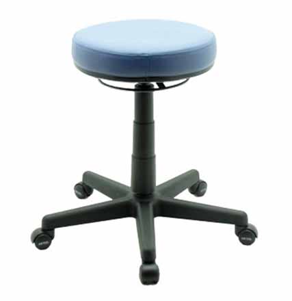 round top padded stool on wheels