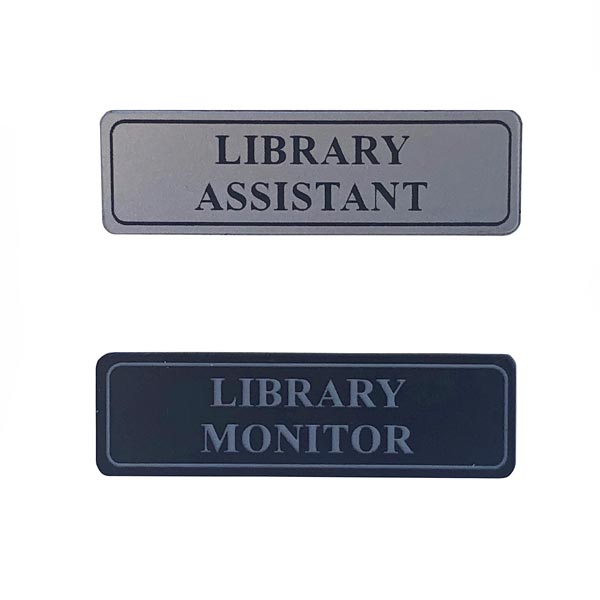 Library assistant and library monitor badge