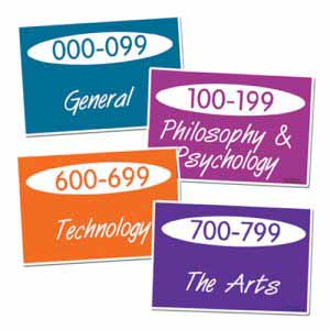 non fiction library signage shelf ends