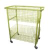 Wire Basket Storage Trolley with Castors Flame Red