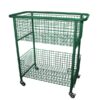 Wire Basket Storage Trolley with Castors Lawn Green