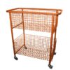 Wire Basket Storage Trolley with Castors Orange X15