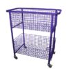 Wire Basket Storage Trolley with Castors Purple