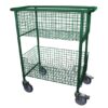 Wire Basket Storage Trolley Heavy Duty Castors Lawn Green