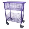 Wire Basket Storage Trolley Heavy Duty Castors Purple