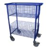 Wire Basket Storage Trolley Heavy Duty Castors Space Blue