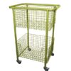 Library Trolleys Wire Basket Model B Acid Green on Castors