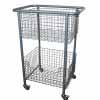 Library Trolley Wire Basket Model B with Wheels Silver