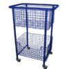 Library Trolleys Wire Basket Model B Space Blue on Castors
