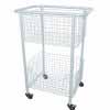 Library Trolley Wire Basket Model B with Wheels White