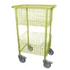 Library Trolleys Wire Basket Model B Acid Green on Heavy Duty Castors