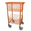 Library Trolleys Wire Basket Model B Orange X15 on Heavy Duty Castors