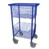 Library Trolleys Wire Basket Model B Space Blue on Heavy Duty Castors