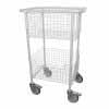 Library Trolley Wire Basket Model B with Extra Large Wheels White