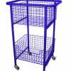 Library Wire Basket Trolley Model A with Wheels Space Blue