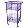 Library Wire Basket Trolley Model A Purple on Castors