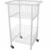 Library Wire Basket Trolley Model A with Wheels White