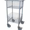 Library Trolley Wire Basket Model A with Extra Large Wheels Silver