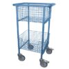 Library Wire Basket Trolley Model A Wedgewood on Heavy Duty Castors