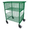 Extra Large Wire Basket Book Trolley Heavy Duty Castors Lawn Green