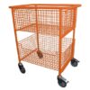 Extra Large Wire Basket Book Trolley Heavy Duty Castors Orange X15