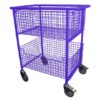 Extra Large Wire Basket Book Trolley Heavy Duty Castors Purple