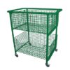 Extra Large Wire Basket Book Trolley on Castors Lawn Green