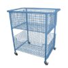 Extra Large Wire Basket Book Trolley on Castors Wedgewood