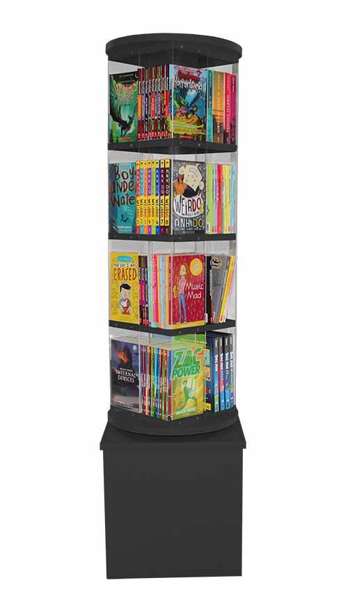 library book display spinner charcoal