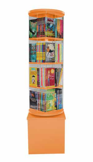 library book display spinner orange