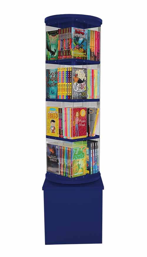 library book display spinner ultra marine blue