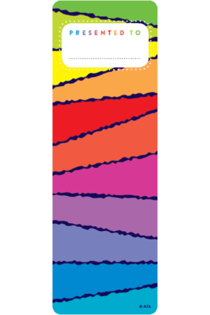 rainbow stripes library and teacher bookmarks
