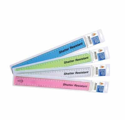 shatter resistant clear ruler
