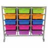classroom tote trolley triple with trays