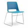 Unica Sled Chair Sky Blue with Silver Base