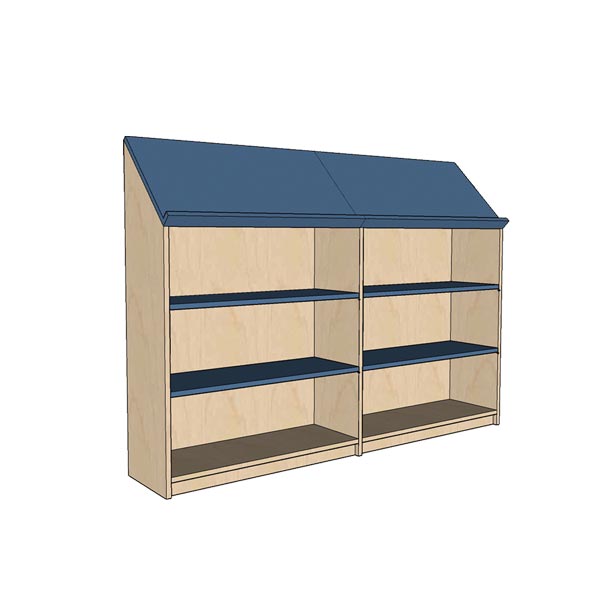 Display Top Bookcase 2 Bay single sided 1200mm high