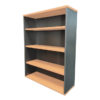Office bookcase storage natural oak and ironstone 1200mm H