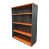Office Storage Bookcase Cherry and ironstone 1200mm high