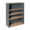 Office storage bookcase natural oak and ironstone 1200mm high