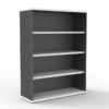 Office storage bookcase natural white and ironstone 1200mm high