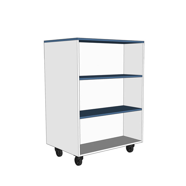 1 bay double sided bookcase 1200mm high on castors