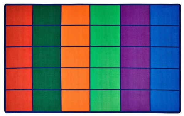 Colourful Rows Classroom Seating Rug extra large