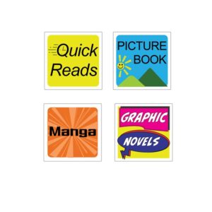 WA Library Supplies Spine Labels for Fiction Quick reads, picture books, manga and graphic novels
