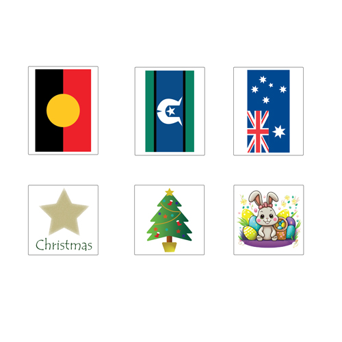 Aboriginal Torres Strait Australia Christmas Easter spine labels