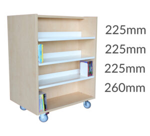 Universal library shelving 4 flat shelves